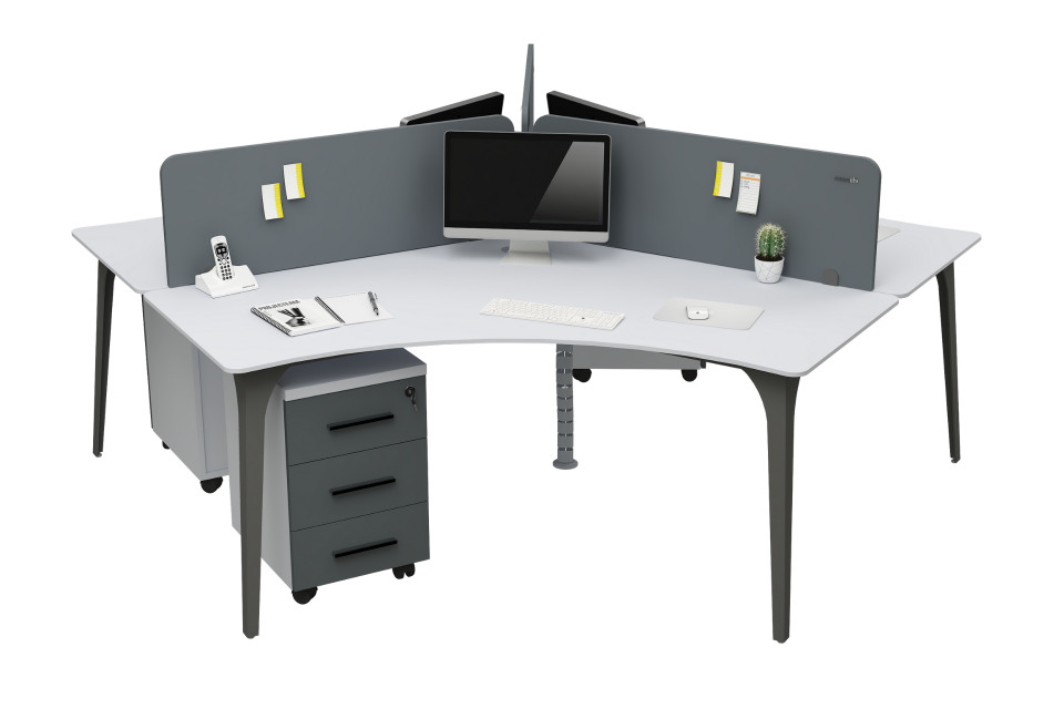 Lavisa Üçlü Workstation Melamin Seperatör