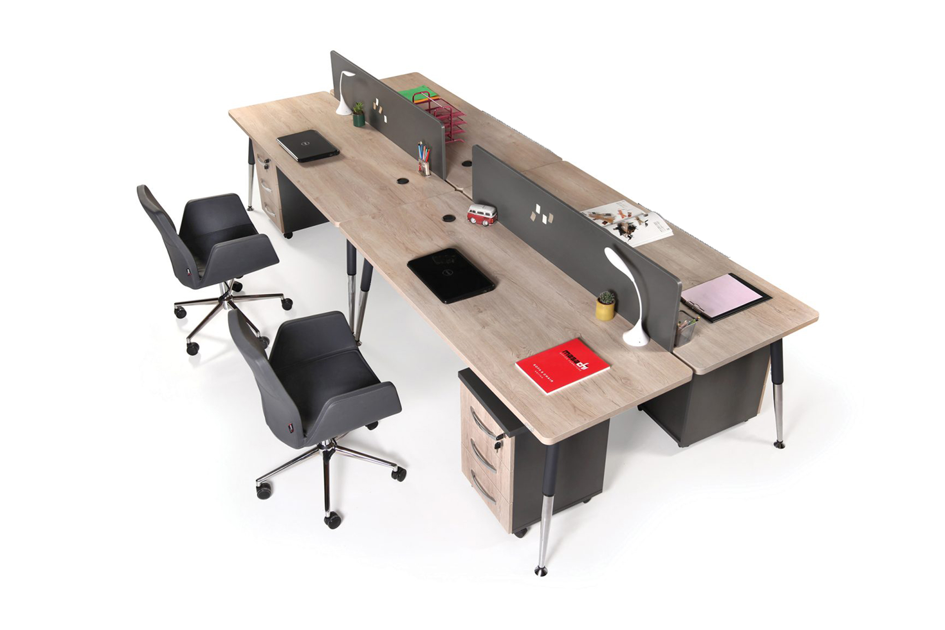 Valencia  Dörtlü Workstation Melamin Seperatör 320